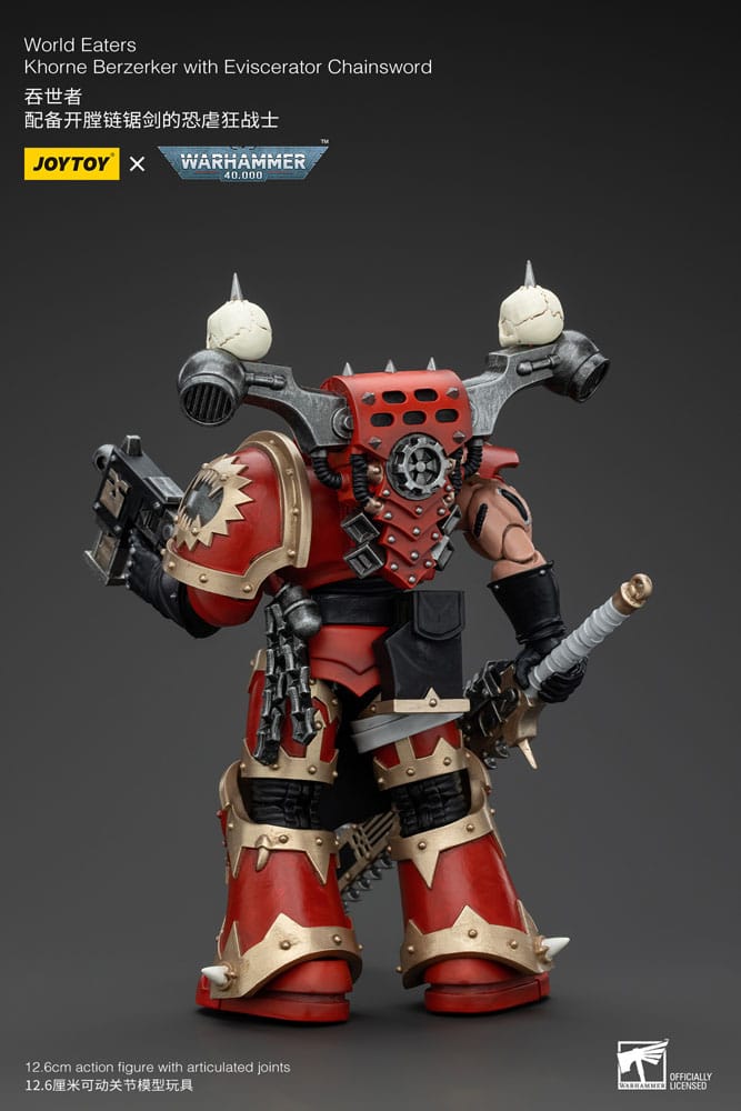 Warhammer 40k Action Figure 1/18 World Eaters Khorne Berzerker with Eviscerator Chainsword Joy Toy (CN)