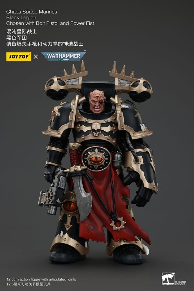 Warhammer 40k Actionfigur Chaos Space Marines Black Legion Chosen with Bolt Pistol and Power Fist Joy Toy (CN)