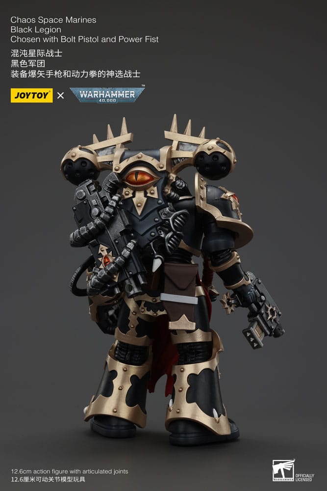 Warhammer 40k Actionfigur Chaos Space Marines Black Legion Chosen with Bolt Pistol and Power Fist Joy Toy (CN)