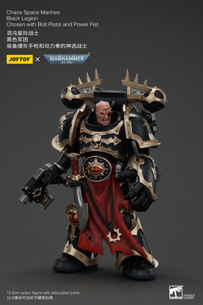 Warhammer 40k Actionfigur Chaos Space Marines Black Legion Chosen with Bolt Pistol and Power Fist Joy Toy (CN)