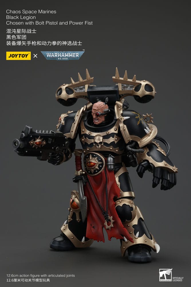Warhammer 40k Actionfigur Chaos Space Marines Black Legion Chosen with Bolt Pistol and Power Fist Joy Toy (CN)