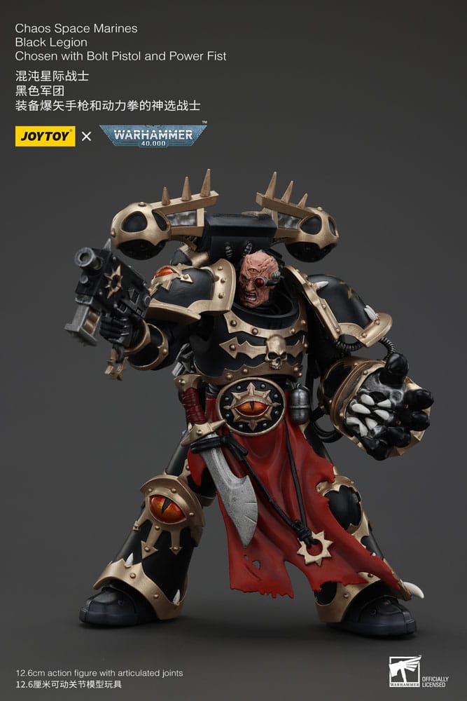 Warhammer 40k Actionfigur Chaos Space Marines Black Legion Chosen with Bolt Pistol and Power Fist Joy Toy (CN)