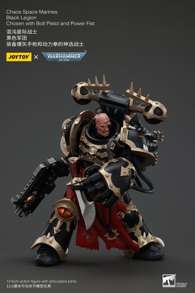 Warhammer 40k Actionfigur Chaos Space Marines Black Legion Chosen with Bolt Pistol and Power Fist Joy Toy (CN)