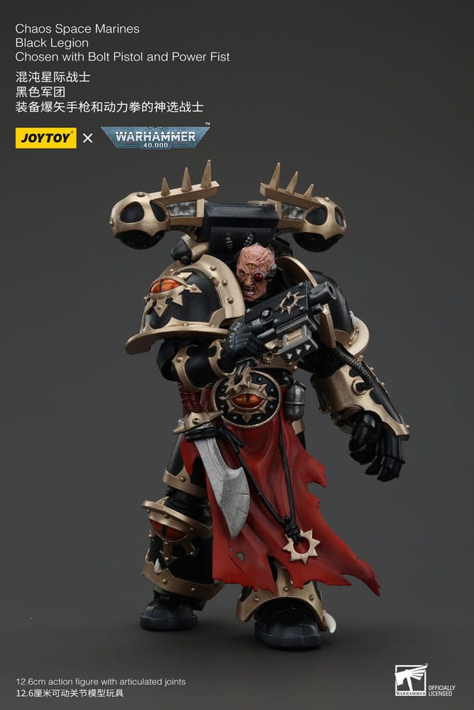 Warhammer 40k Actionfigur Chaos Space Marines Black Legion Chosen with Bolt Pistol and Power Fist Joy Toy (CN)