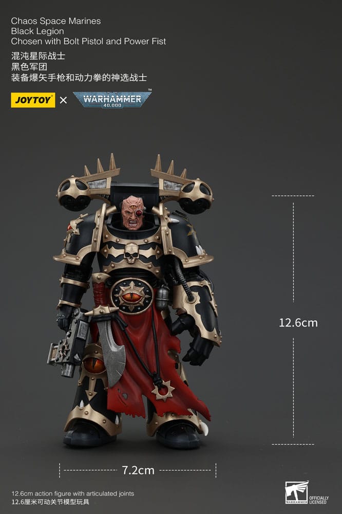 Warhammer 40k Actionfigur Chaos Space Marines Black Legion Chosen with Bolt Pistol and Power Fist Joy Toy (CN)