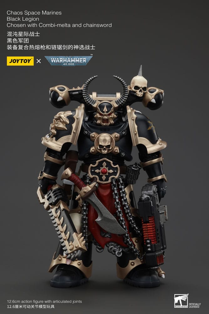 Warhammer 40k Actionfigur Chaos Space Marines Black Legion Chosen with Combi melta and chainsword Joy Toy (CN)