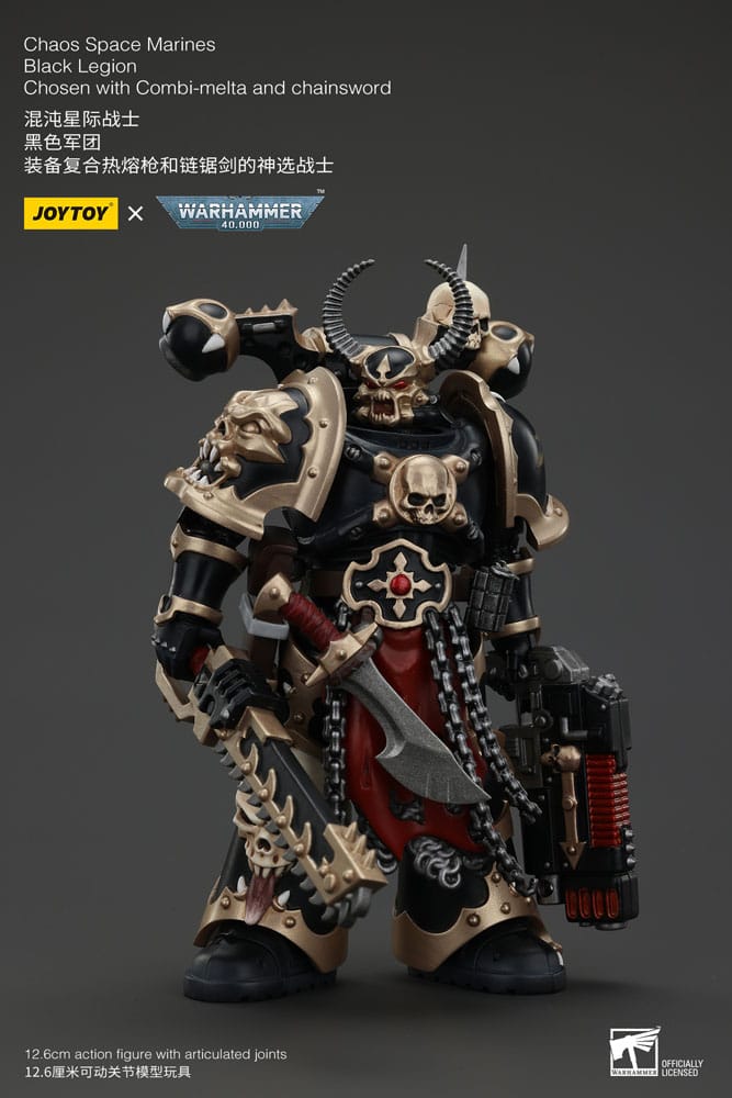 Warhammer 40k Actionfigur Chaos Space Marines Black Legion Chosen with Combi melta and chainsword Joy Toy (CN)