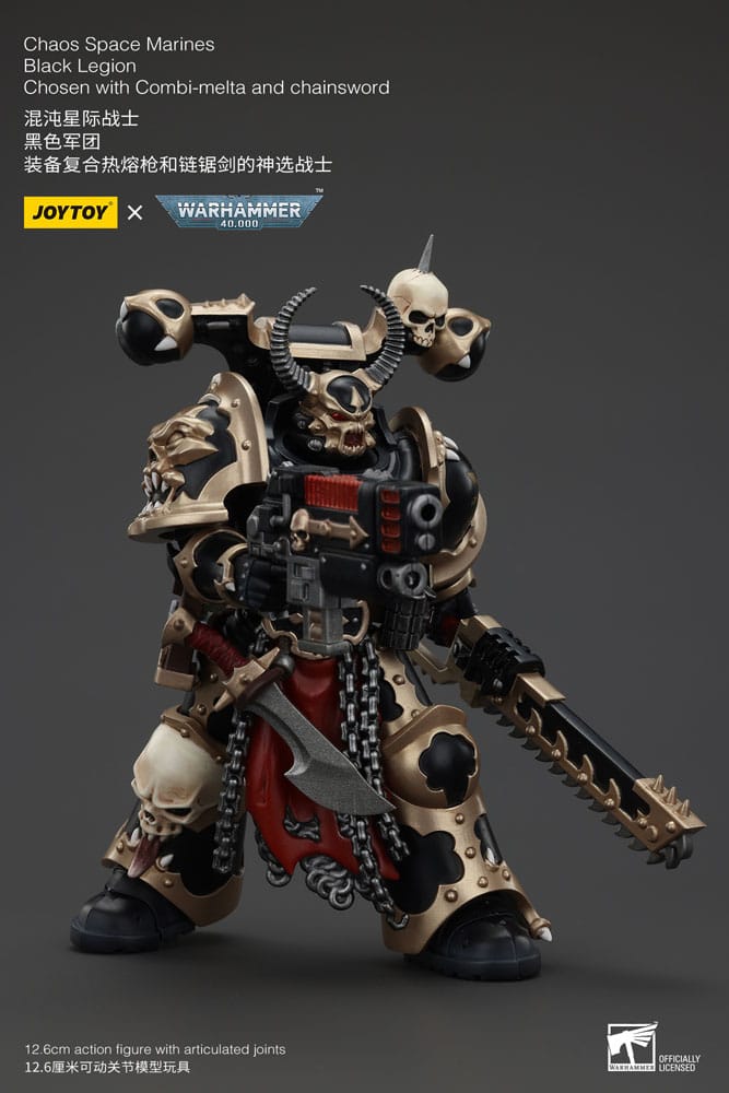 Warhammer 40k Actionfigur Chaos Space Marines Black Legion Chosen with Combi melta and chainsword Joy Toy (CN)