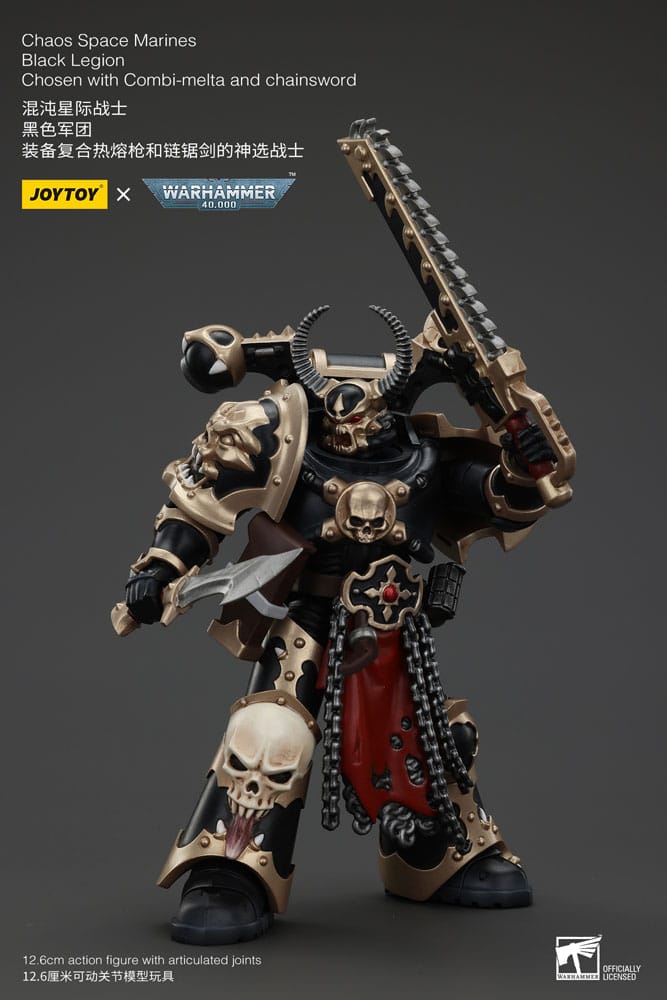 Warhammer 40k Actionfigur Chaos Space Marines Black Legion Chosen with Combi melta and chainsword Joy Toy (CN)