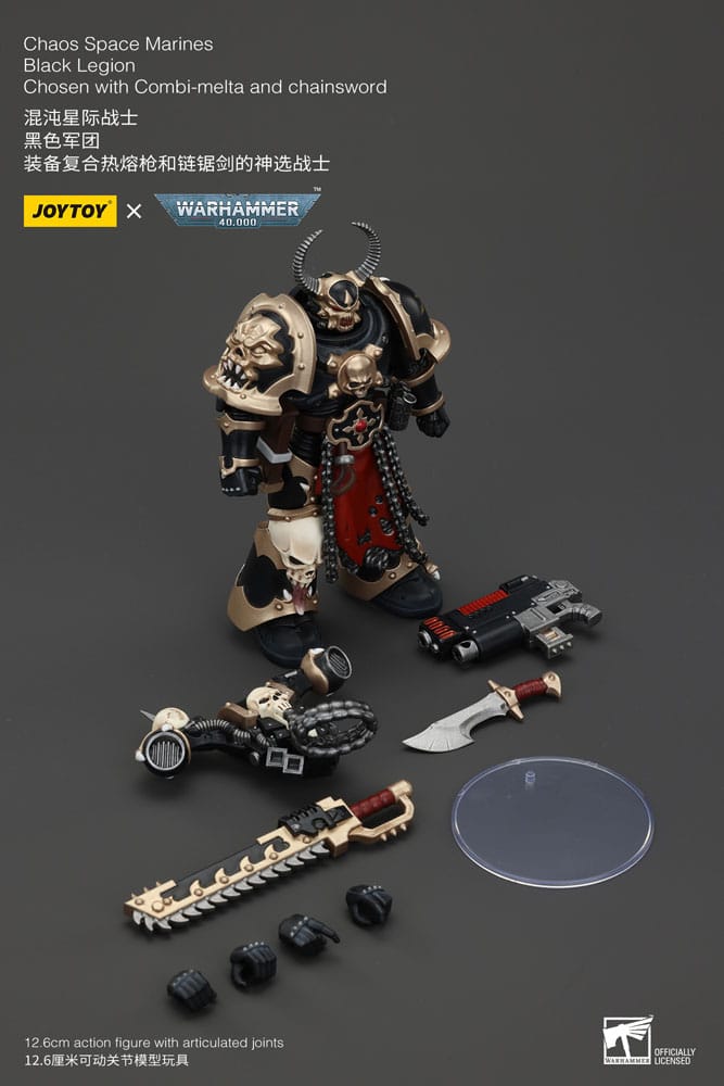 Warhammer 40k Actionfigur Chaos Space Marines Black Legion Chosen with Combi melta and chainsword Joy Toy (CN)