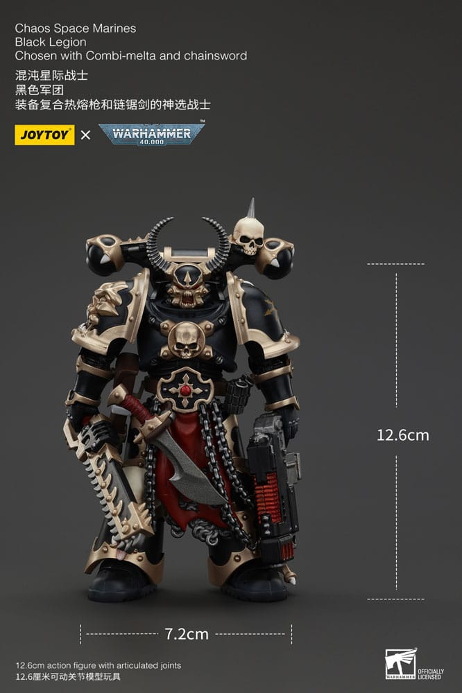 Warhammer 40k Actionfigur Chaos Space Marines Black Legion Chosen with Combi melta and chainsword Joy Toy (CN)