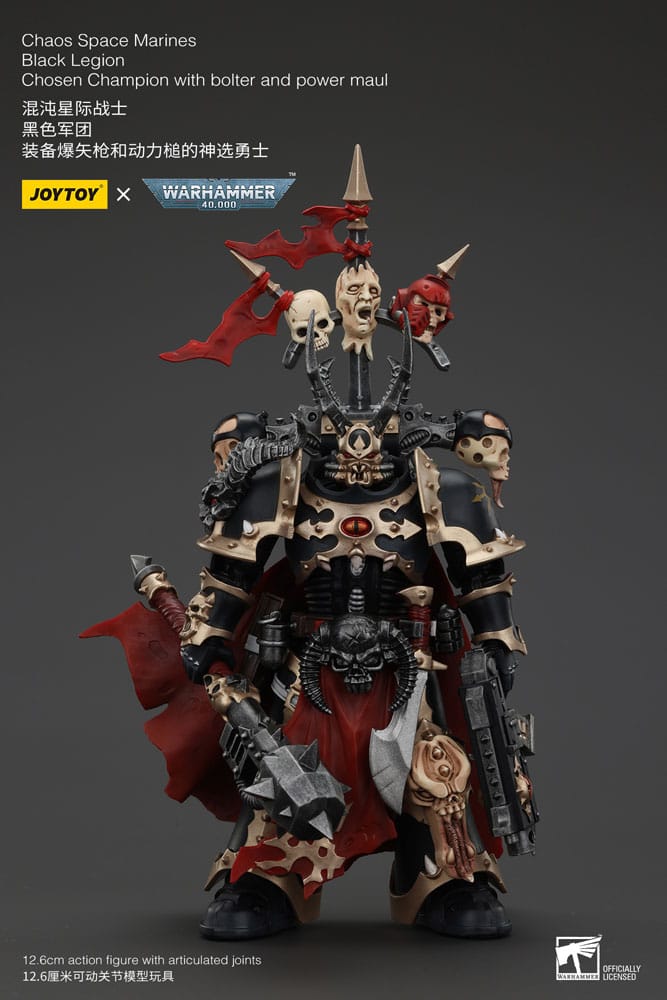 Warhammer 40k Actionfigur Chaos Space Marines Black Legion Chosen Champion with bolter and power maul Joy Toy (CN)