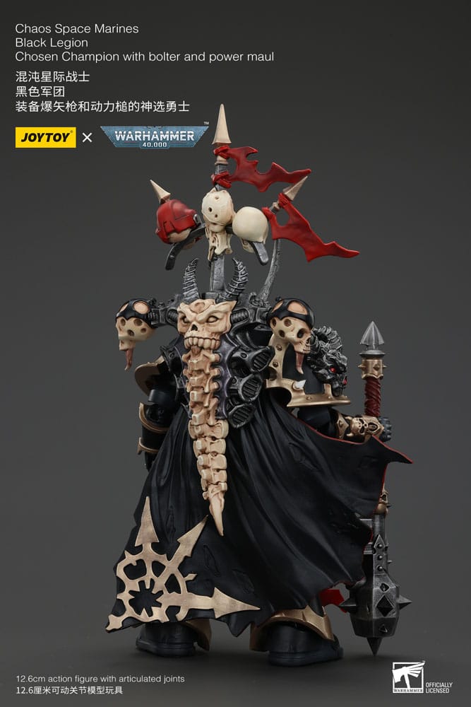Warhammer 40k Actionfigur Chaos Space Marines Black Legion Chosen Champion with bolter and power maul Joy Toy (CN)