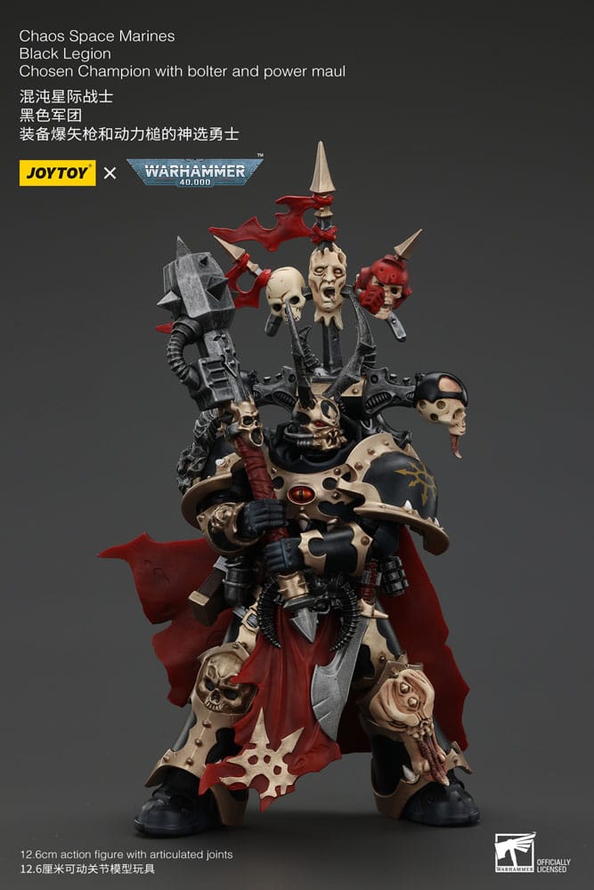 Warhammer 40k Actionfigur Chaos Space Marines Black Legion Chosen Champion with bolter and power maul Joy Toy (CN)