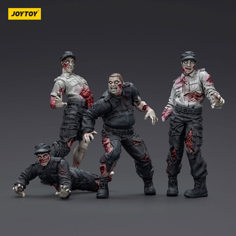 Zombie Dark Source Action Figures 4 Pack Security Guards Joy Toy (CN)