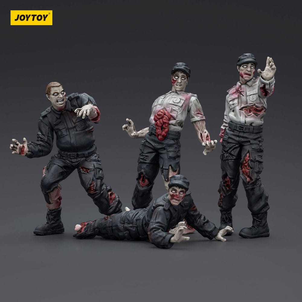 Zombie Dark Source Action Figures 4 Pack Security Guards Joy Toy (CN)