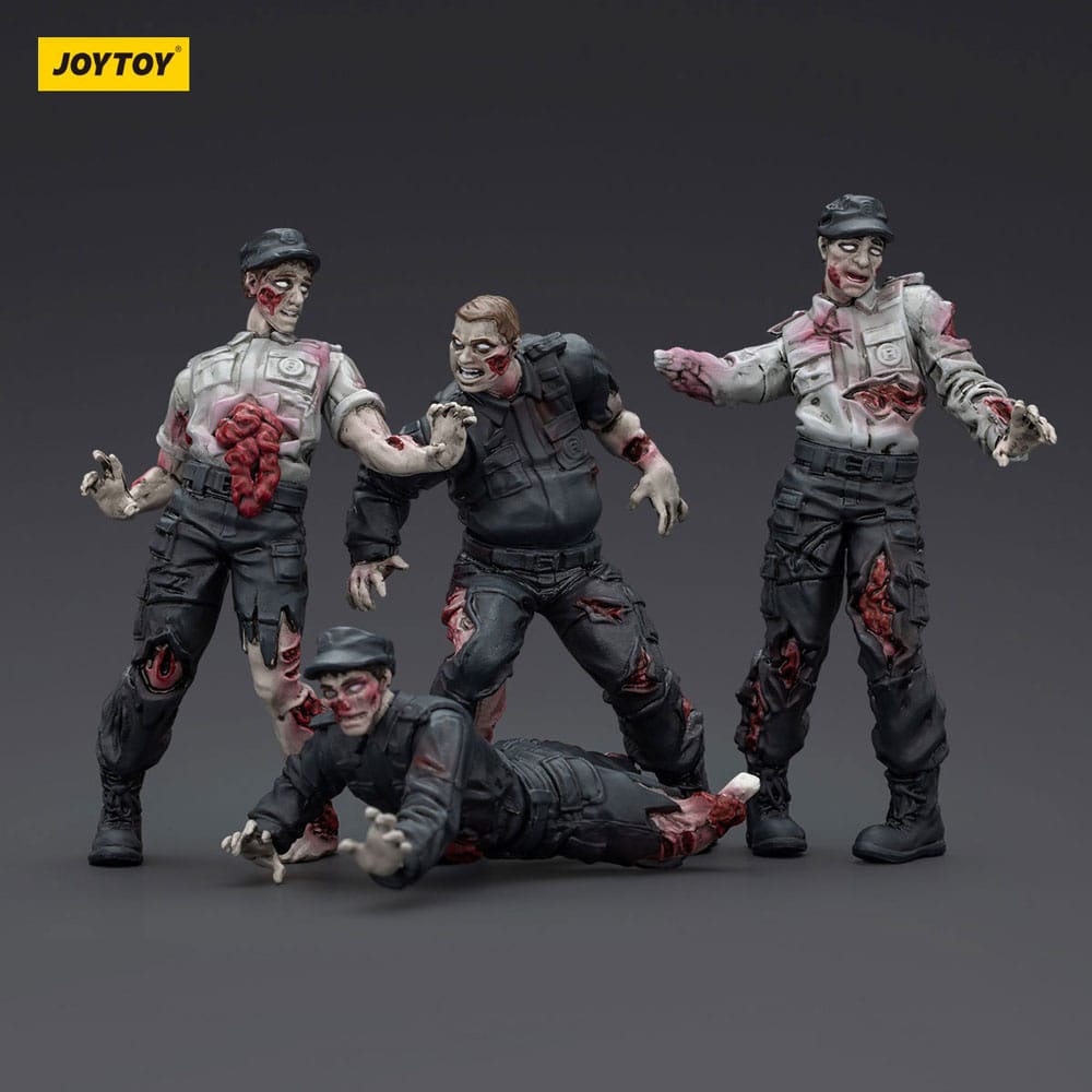 Zombie Dark Source Action Figures 4 Pack Security Guards Joy Toy (CN)