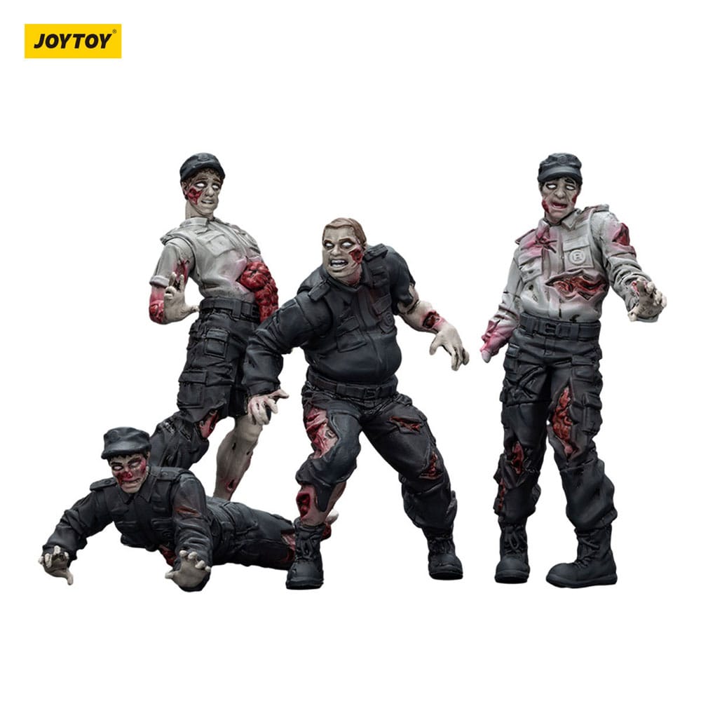 Zombie Dark Source Action Figures 4 Pack Security Guards Joy Toy (CN)