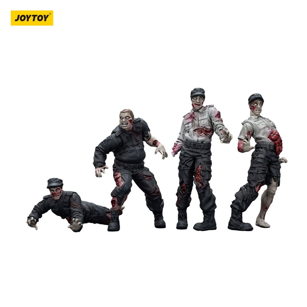 Zombie Dark Source Action Figures 4 Pack Security Guards Joy Toy (CN)