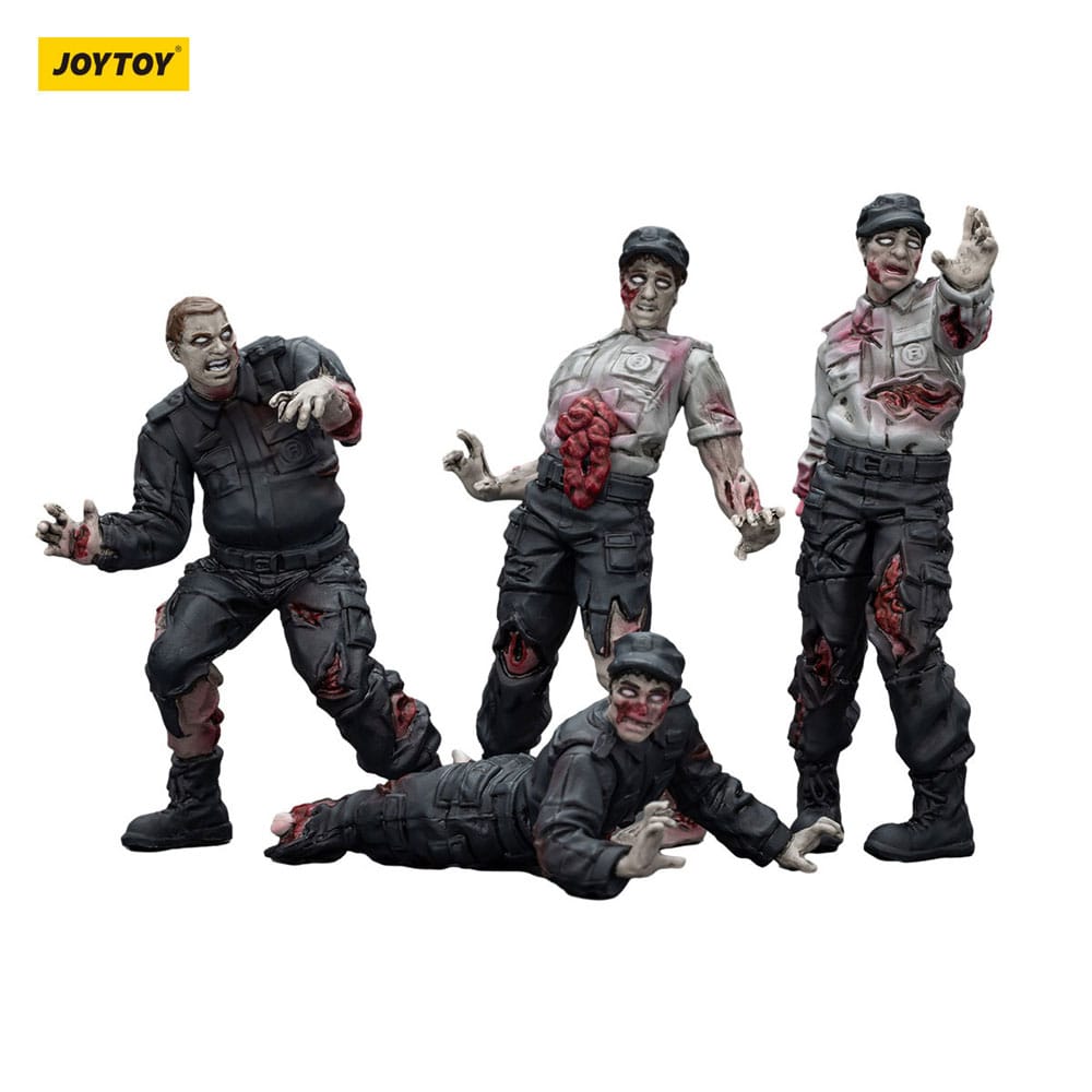 Zombie Dark Source Action Figures 4 Pack Security Guards Joy Toy (CN)