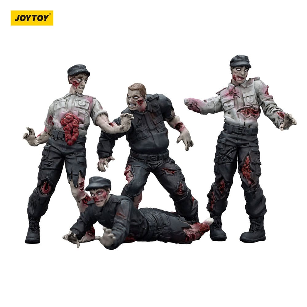 Zombie Dark Source Action Figures 4 Pack Security Guards Joy Toy (CN)