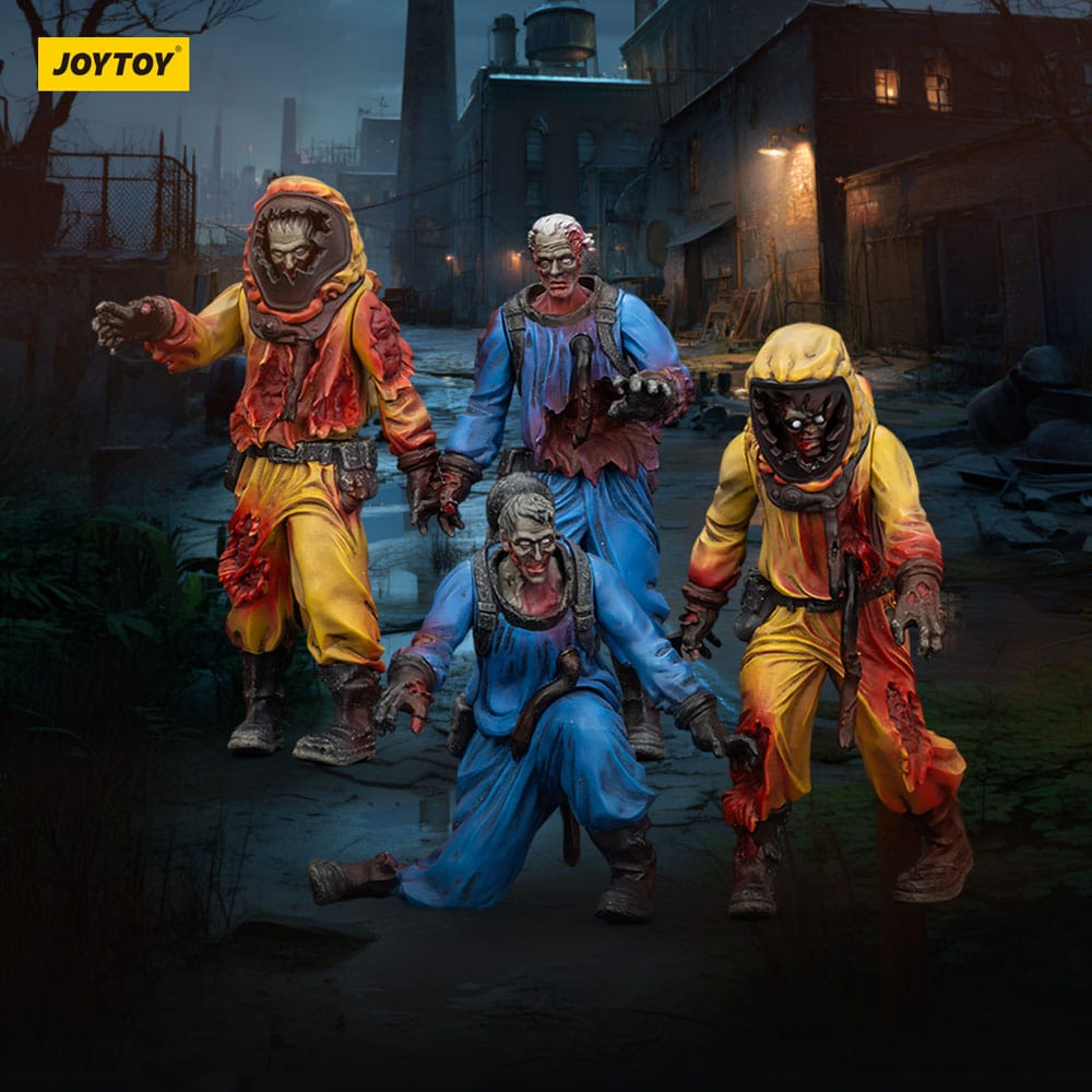 Zombie Dark Source Action Figures 4 Pack Biochemical Lab Team Joy Toy (CN)