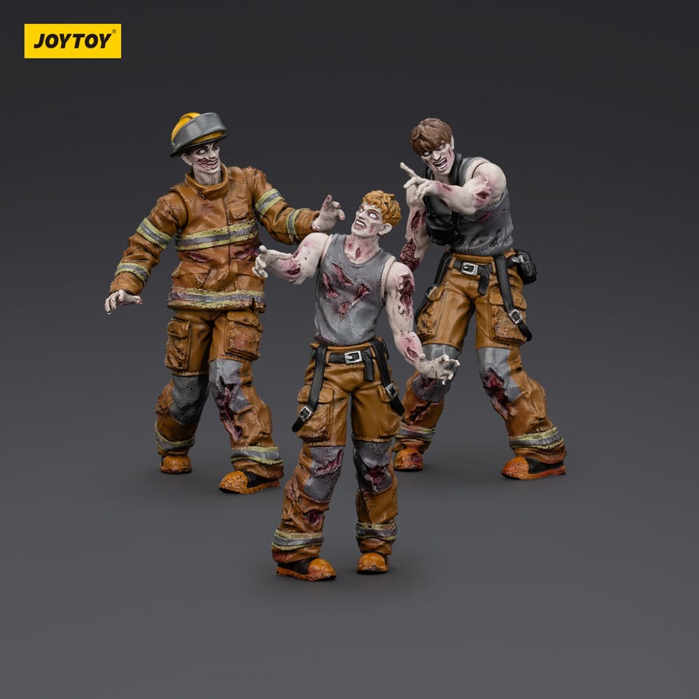 Zombie Dark Source Action Figures 3 Pack Firefighters Joy Toy (CN)