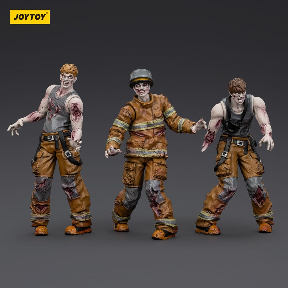 Zombie Dark Source Action Figures 3 Pack Firefighters Joy Toy (CN)