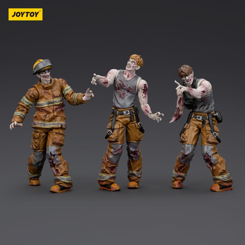 Zombie Dark Source Action Figures 3 Pack Firefighters Joy Toy (CN)