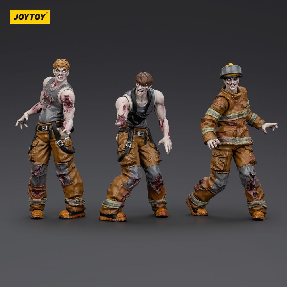 Zombie Dark Source Action Figures 3 Pack Firefighters Joy Toy (CN)