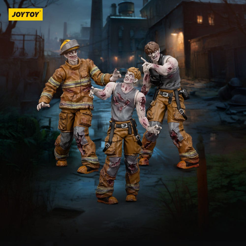 Zombie Dark Source Action Figures 3 Pack Firefighters Joy Toy (CN)
