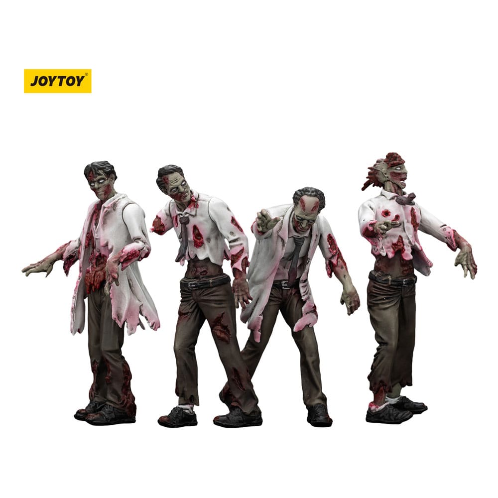 Zombie Dark Source Action Figures 4 Pack Scientists Male Joy Toy (CN)