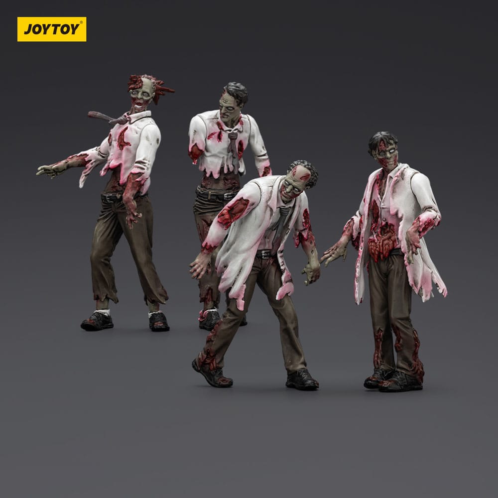 Zombie Dark Source Action Figures 4 Pack Scientists Male Joy Toy (CN)