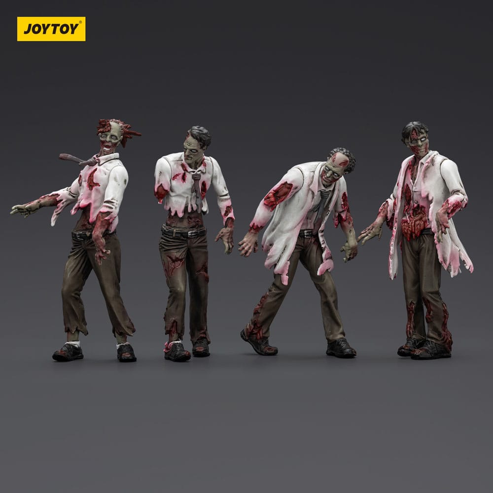 Zombie Dark Source Action Figures 4 Pack Scientists Male Joy Toy (CN)