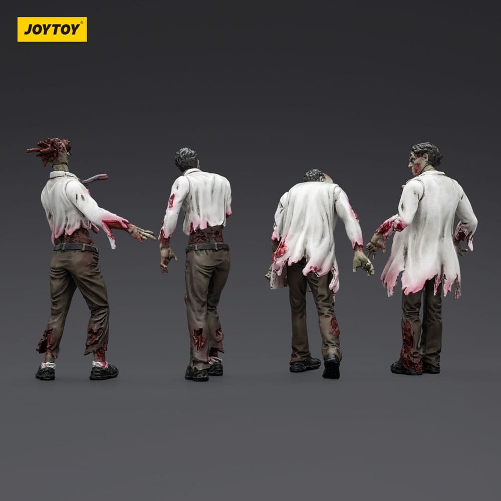 Zombie Dark Source Action Figures 4 Pack Scientists Male Joy Toy (CN)