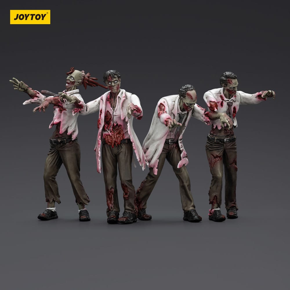 Zombie Dark Source Action Figures 4 Pack Scientists Male Joy Toy (CN)