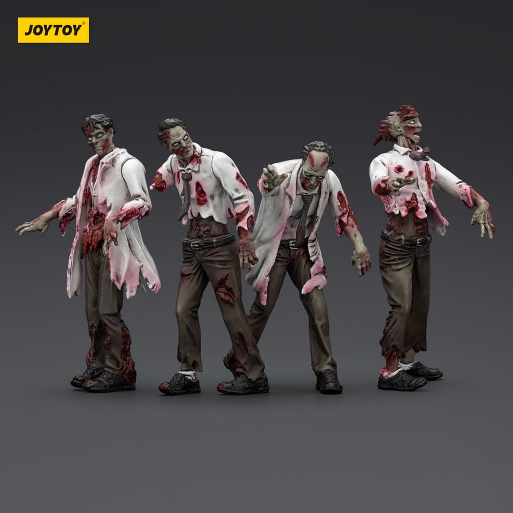 Zombie Dark Source Action Figures 4 Pack Scientists Male Joy Toy (CN)