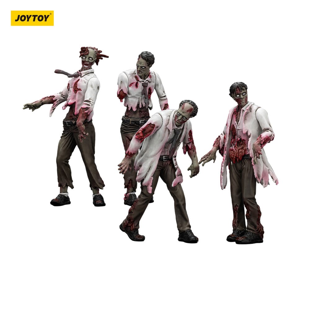 Zombie Dark Source Action Figures 4 Pack Scientists Male Joy Toy (CN)
