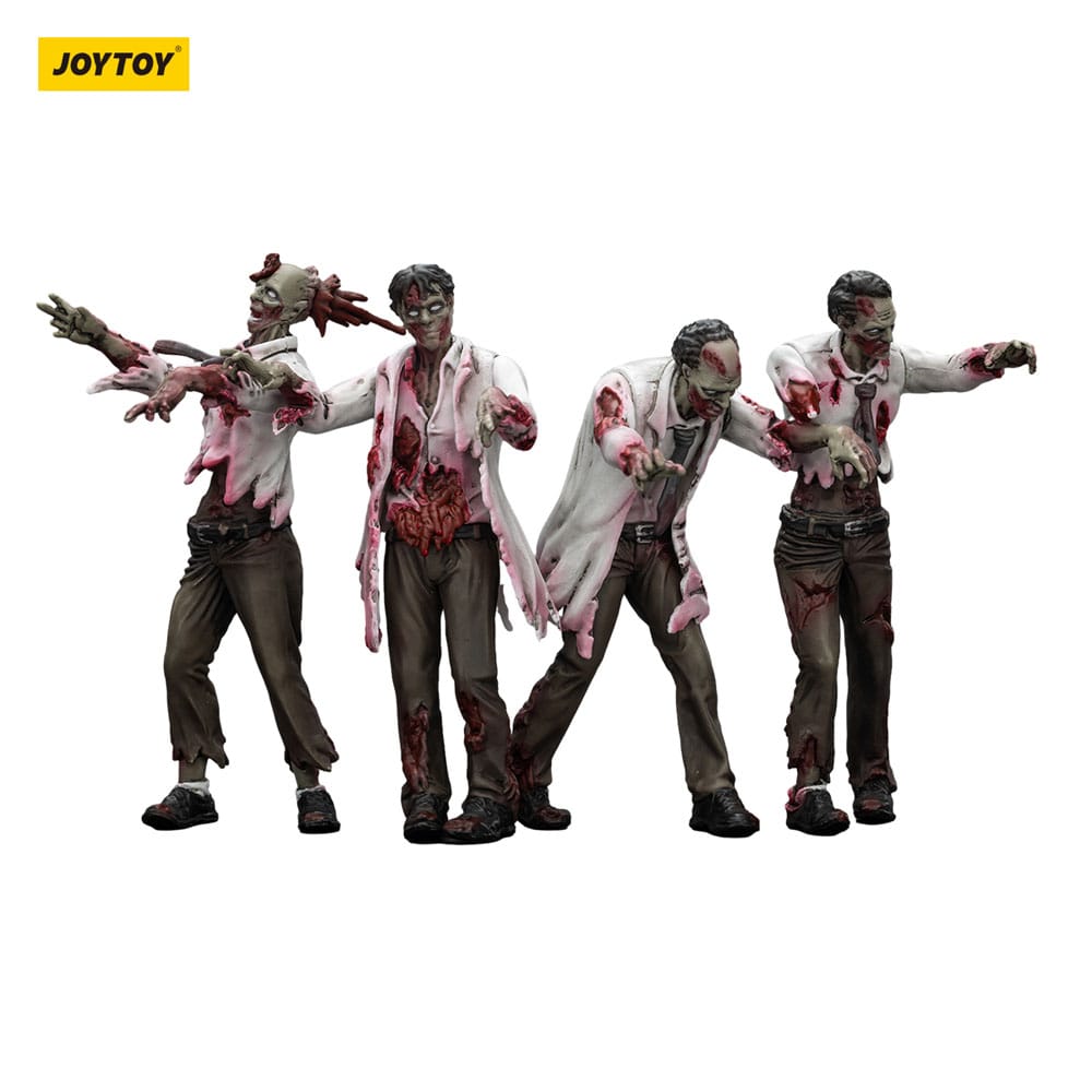 Zombie Dark Source Action Figures 4 Pack Scientists Male Joy Toy (CN)