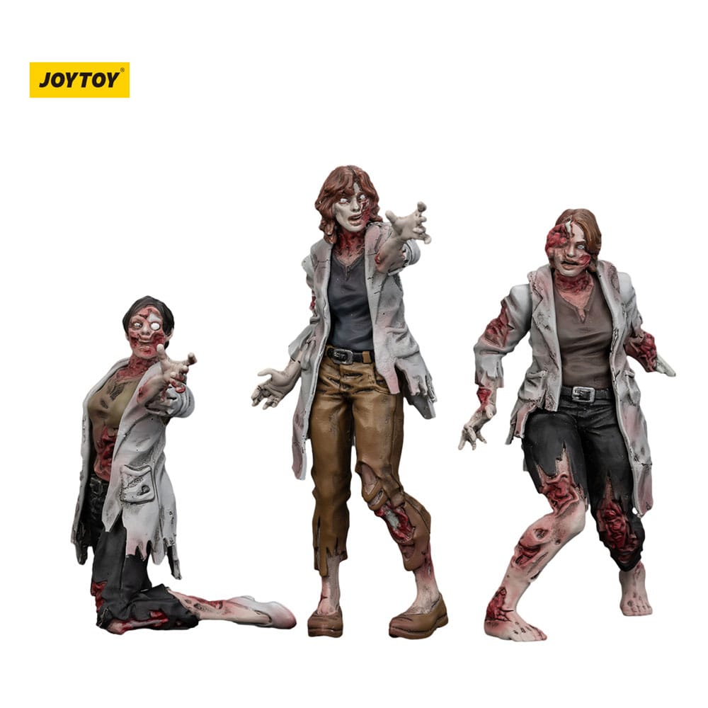 Zombie Dark Source Action Figures 3 Pack Scientists Female Joy Toy (CN)
