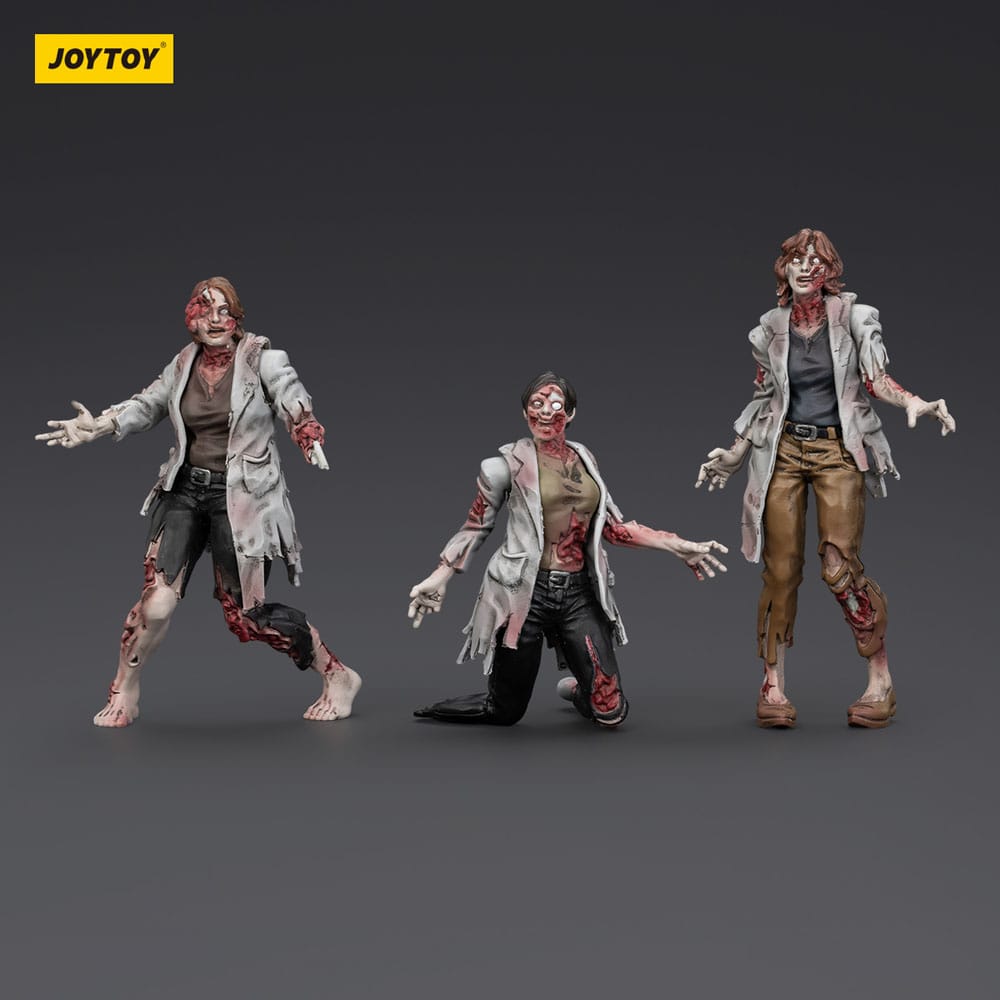 Zombie Dark Source Action Figures 3 Pack Scientists Female Joy Toy (CN)