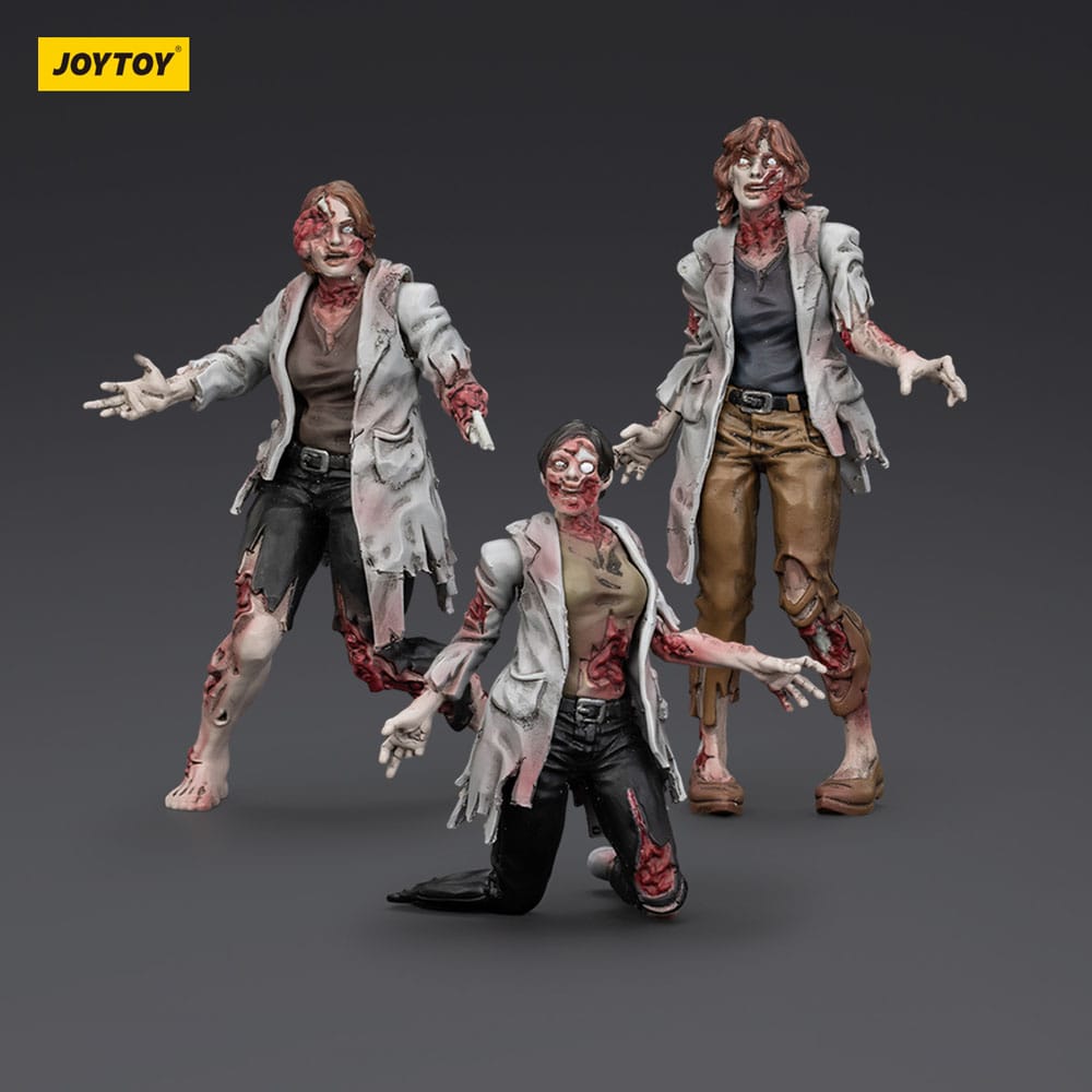 Zombie Dark Source Action Figures 3 Pack Scientists Female Joy Toy (CN)