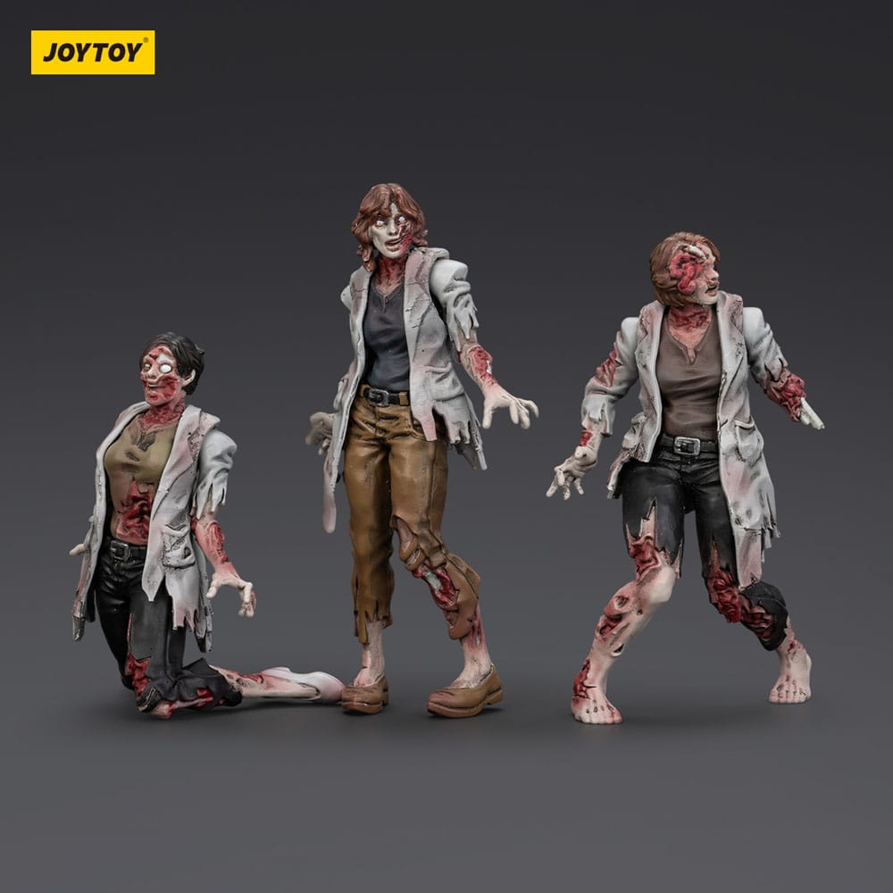 Zombie Dark Source Action Figures 3 Pack Scientists Female Joy Toy (CN)