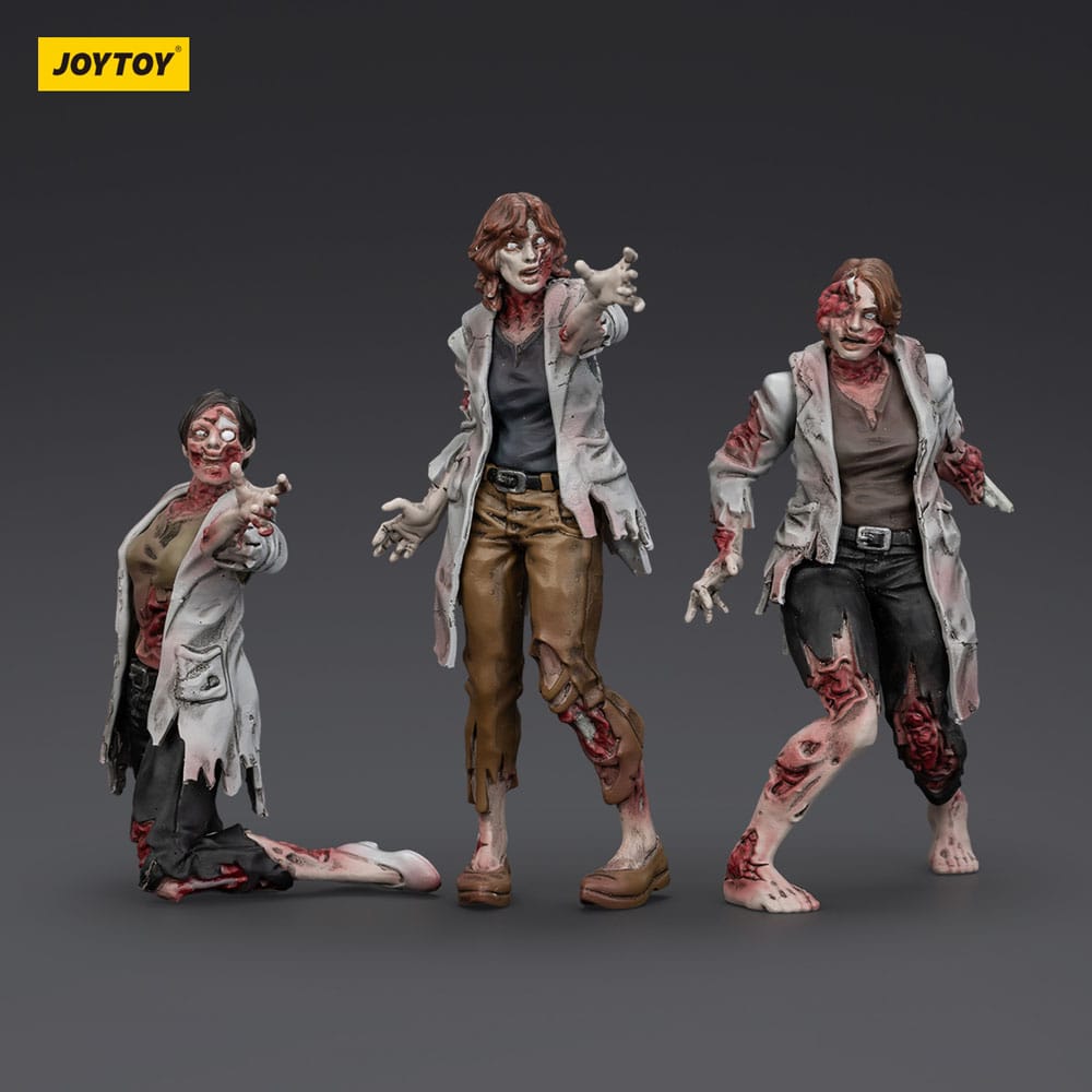 Zombie Dark Source Action Figures 3 Pack Scientists Female Joy Toy (CN)
