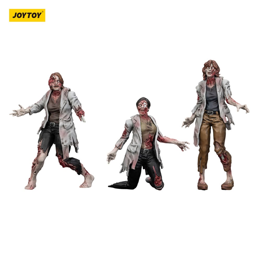 Zombie Dark Source Action Figures 3 Pack Scientists Female Joy Toy (CN)