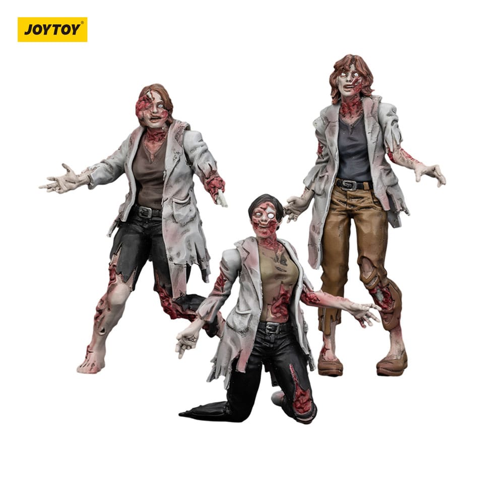 Zombie Dark Source Action Figures 3 Pack Scientists Female Joy Toy (CN)