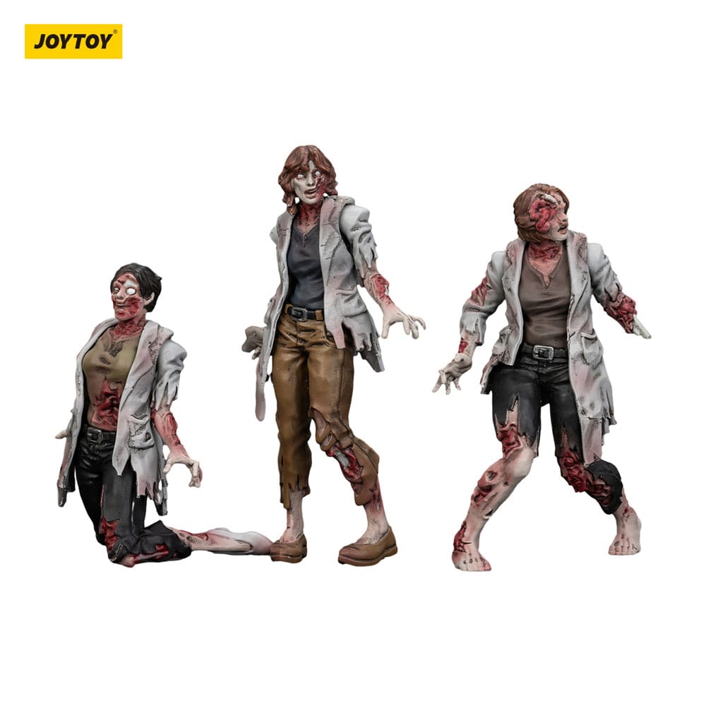 Zombie Dark Source Action Figures 3 Pack Scientists Female Joy Toy (CN)