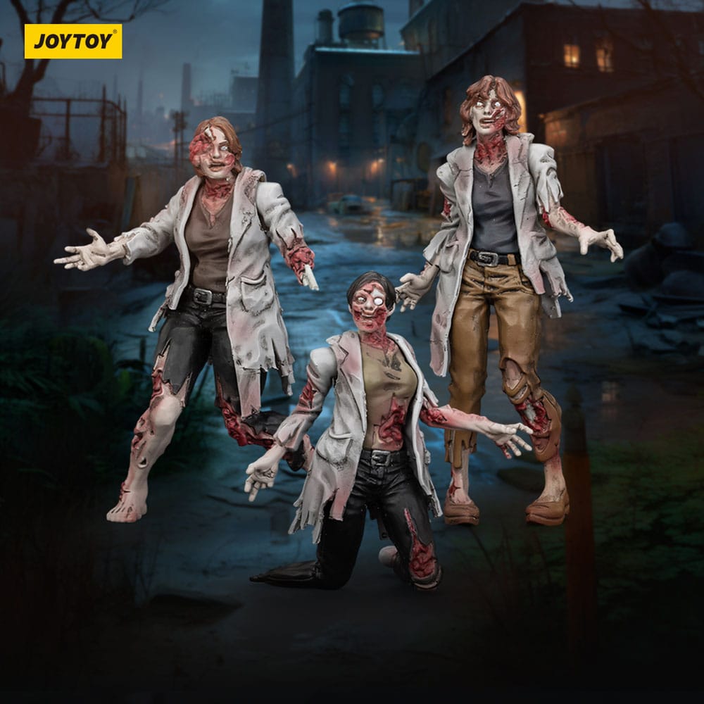 Zombie Dark Source Action Figures 3 Pack Scientists Female Joy Toy (CN)