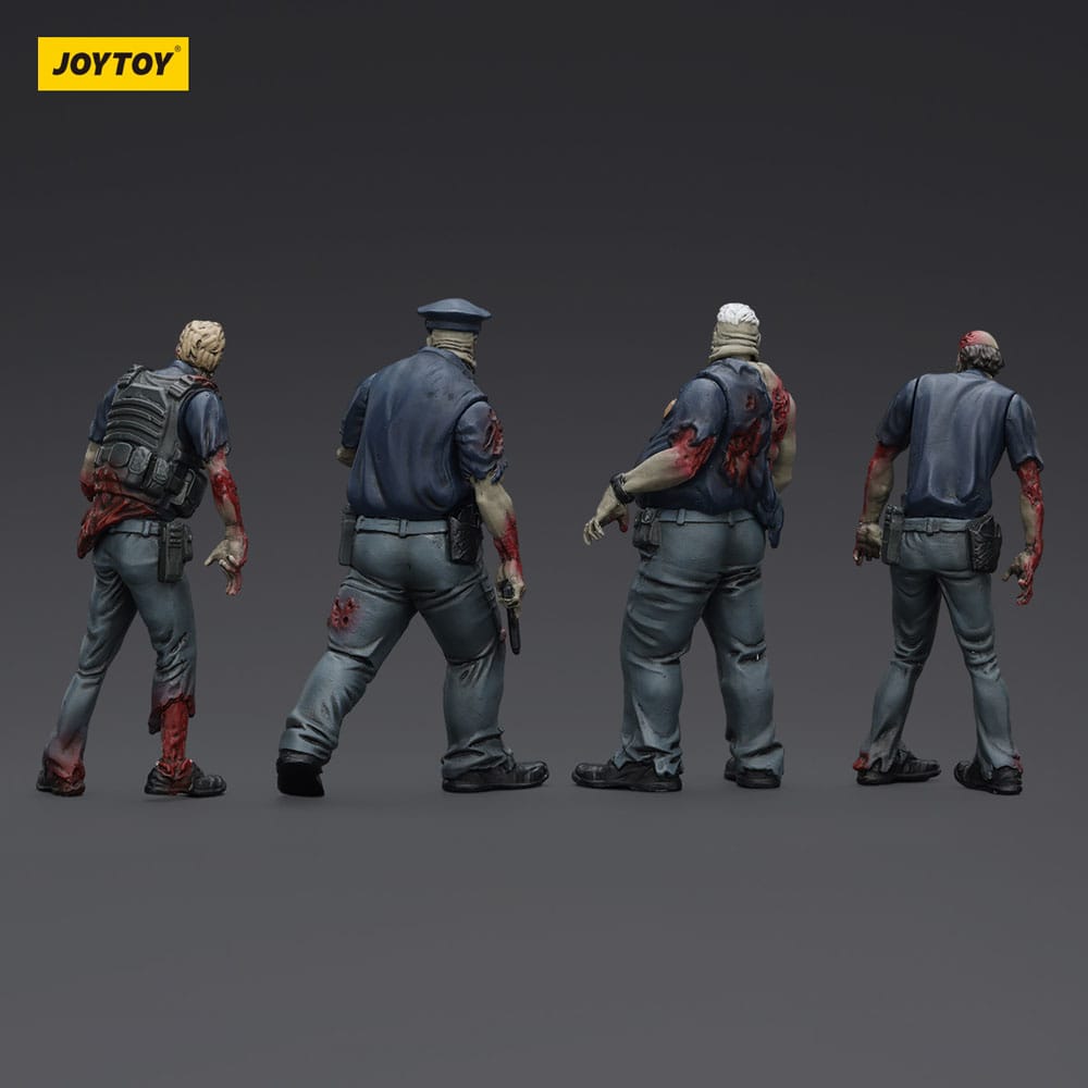 Zombie Dark Source Action Figures 4 Pack Police Male Joy Toy (CN)