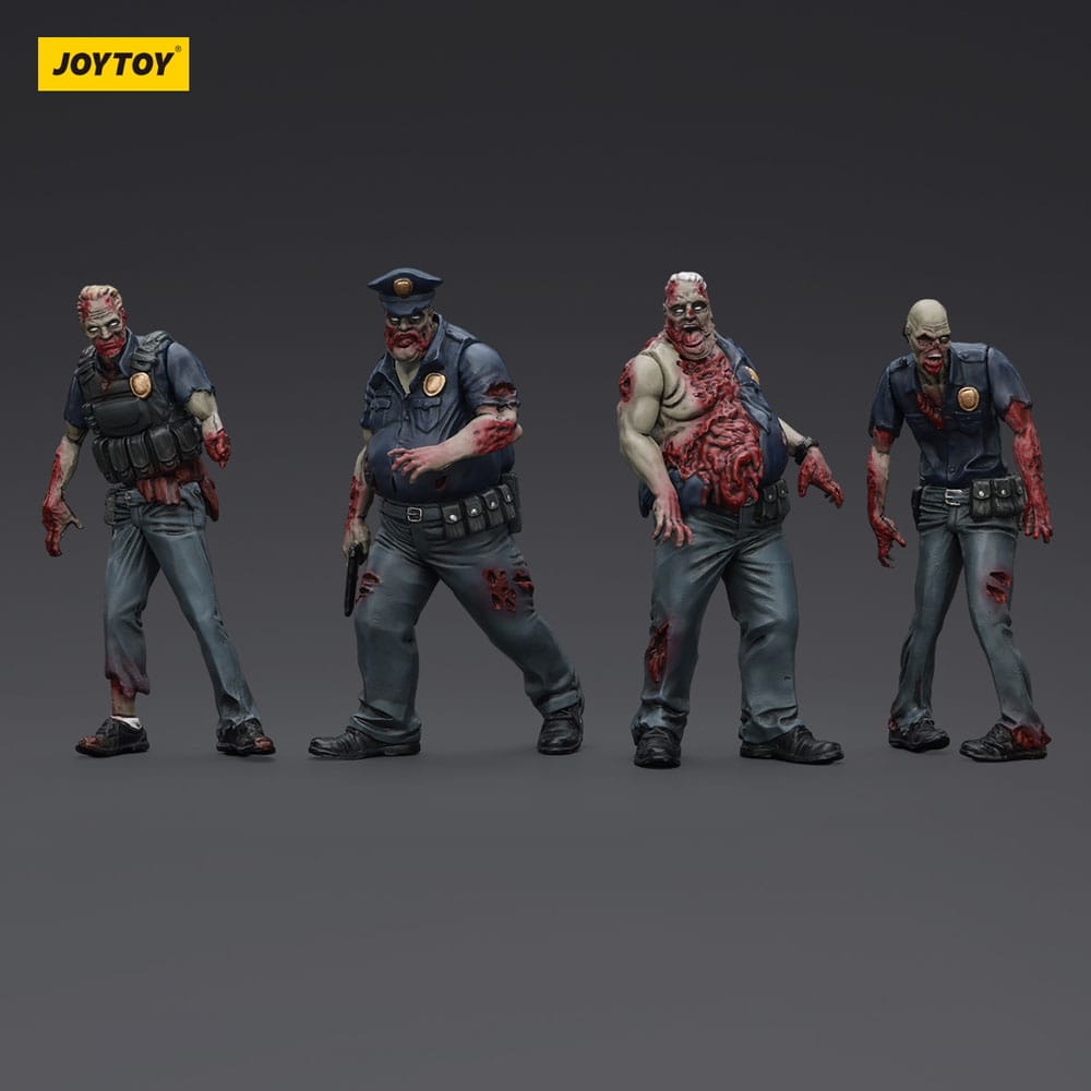 Zombie Dark Source Action Figures 4 Pack Police Male Joy Toy (CN)